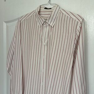 Louis Vuitton Red and White Dress Shirt with Vertical Stripes